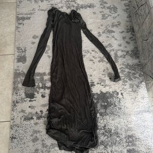 All Saints Olive green long sleeve midi dress